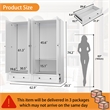 Modern Large Wardrobe Armoire with 4 Doors & 2 Drawers White