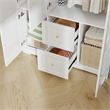 Wardrobe Closet with Hanging Rods & Drawers White