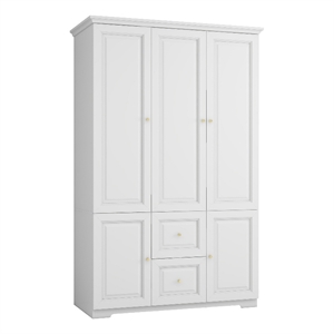 Wardrobe Closet with Hanging Rods & Drawers White