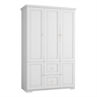 Wardrobe Closet with Hanging Rods & Drawers White