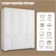 Large Armoire Closet with Hanging Rod & Storage Shelves White