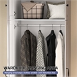Armoire Closet with Hanging Rod w/ 4 Doors & 2 Drawers White