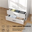 Armoire Closet with Hanging Rod w/ 4 Doors & 2 Drawers White
