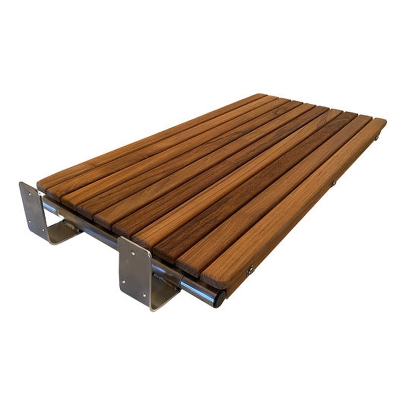 Teakworks4u ADA Compliant Folding End Mount Bench in Teak Wood