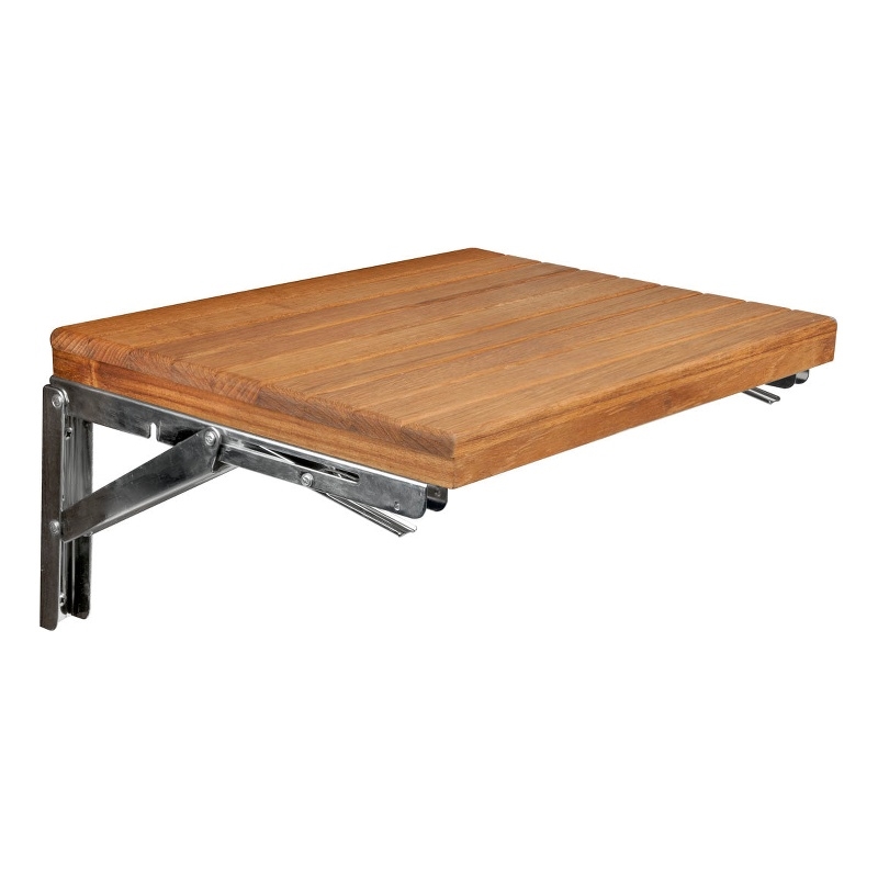 Teakworks4u Wall Mount Folding Shower Bench in Teak Wood