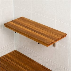 Teakworks4u Wall Mount Fold Shower Bench in Teak