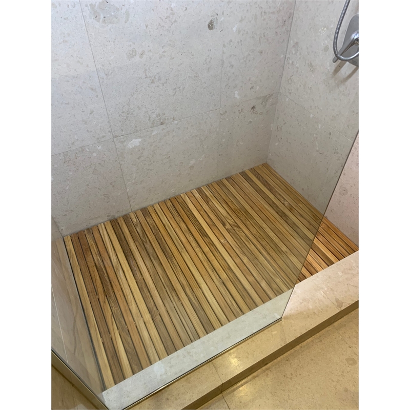 Teakworks4u Shower Mat UnFinished in Teak Wood