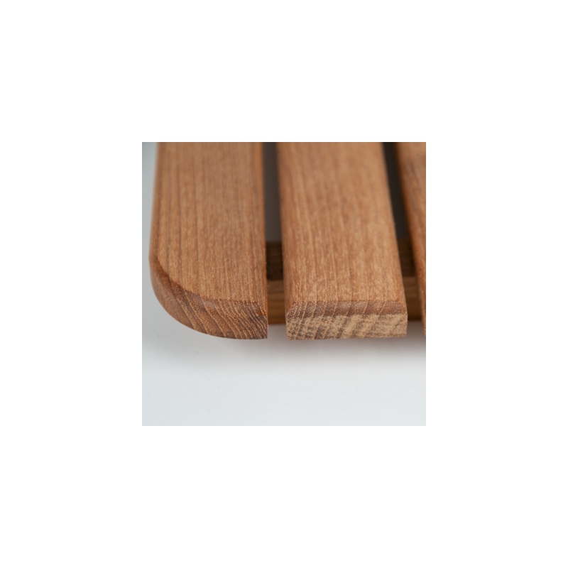 Teakworks4u Shower Mat Finished with Rounded Corners in Teak Wood