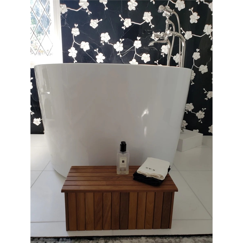 Teakworks4u Portable Single Step/Stool in Teak Wood