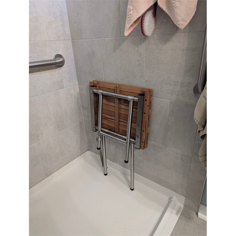 Teakworks4u ADA Compliant Teak Wood Shower Bench w Legs