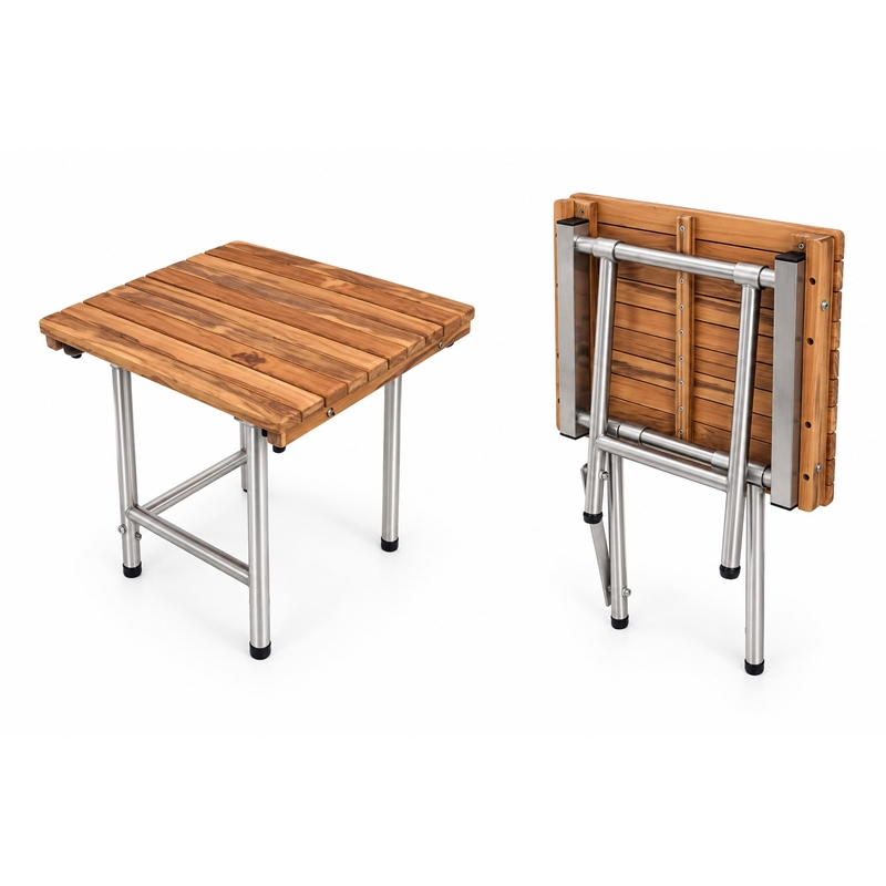 Teakworks4u ADA Compliant Teak Wood Shower Bench w Legs