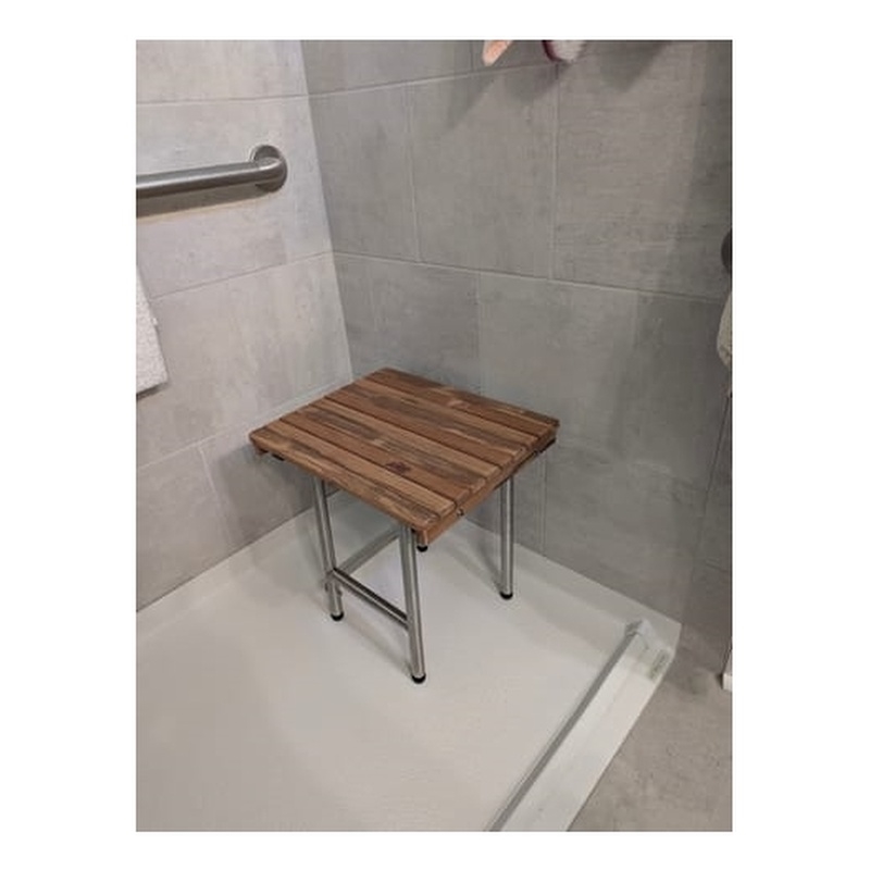 Teakworks4u ADA Compliant Teak Wood Shower Bench w Legs