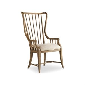 Hooker Furniture Sanctuary Tall Spindle Dining Arm Chair in Medium Wood