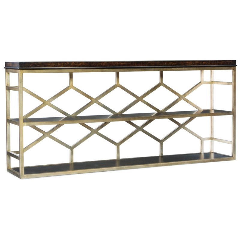 Hooker Furniture Melange Giles Console Table in Dark Wood