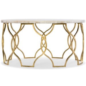 Hooker Furniture Melange Corrina 36&quot Round Coffee Table in Gold