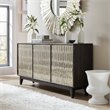 Shimmer 3 Door Wood Credenza in Charcoal and German Silver Finish by Hooker