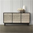 Shimmer 3 Door Wood Credenza in Charcoal and German Silver Finish by Hooker