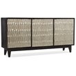Shimmer 3 Door Wood Credenza in Charcoal and German Silver Finish by Hooker