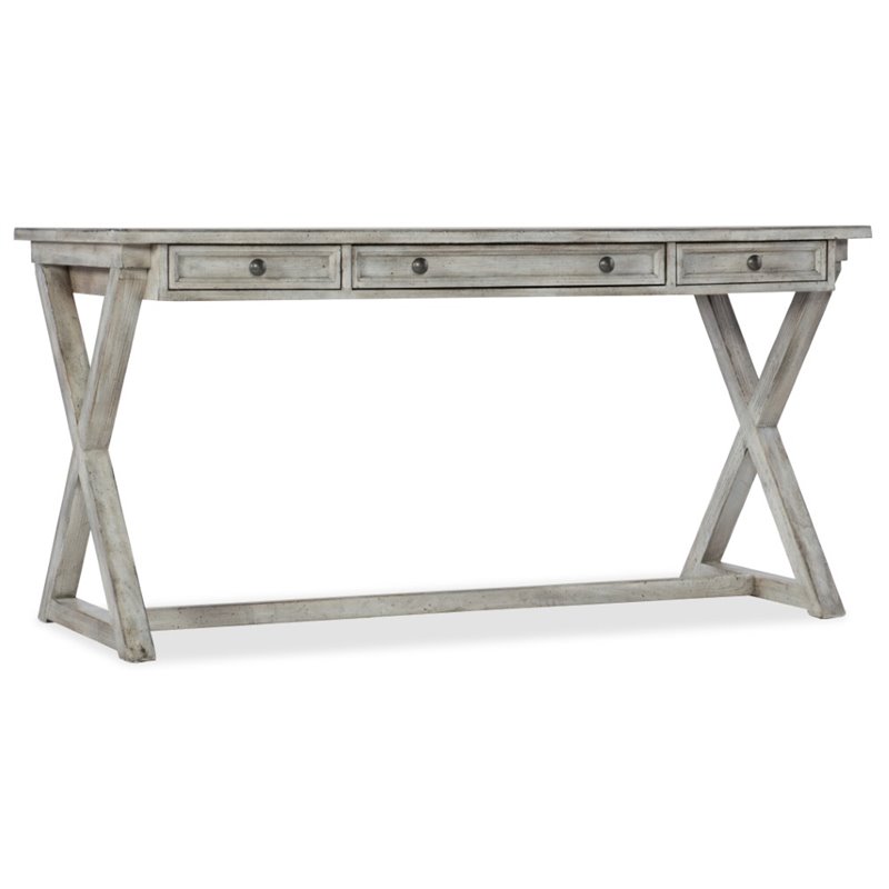 Hooker Furniture Melange Dixon Computer Desk in Distressed Light Gray