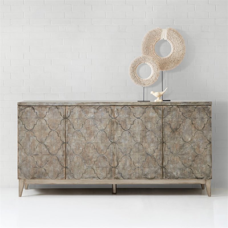 Hooker Furniture Melange Fairfax Media Credenza in Distressed Wood