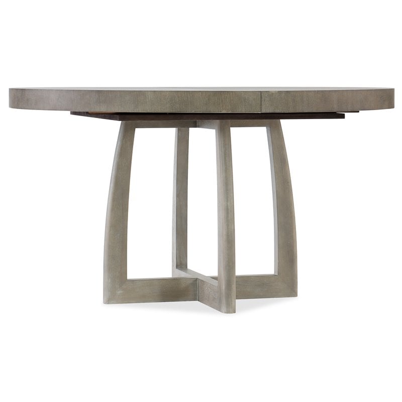 Affinity 48 Inch Round Pedestal Dining Table in Gray Wood Finish by Hooker
