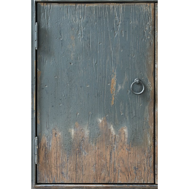 Boheme Salvator Wood Media Console in Distressed Blue by Hooker Furniture
