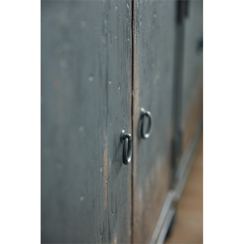 Boheme Salvator Wood Media Console in Distressed Blue by Hooker Furniture