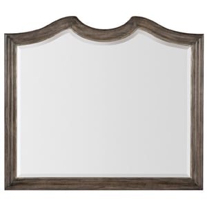 Hooker Furniture Woodlands Wood Frame Beveled Mirror in Heathered Lambswool