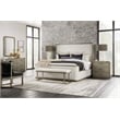 Linville Falls Boones Queen Beige Fabric Upholstered Shelter Bed