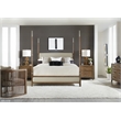 Hooker Furniture Chapman Veneers and Metal Queen Four Poster Bed in Brown/White