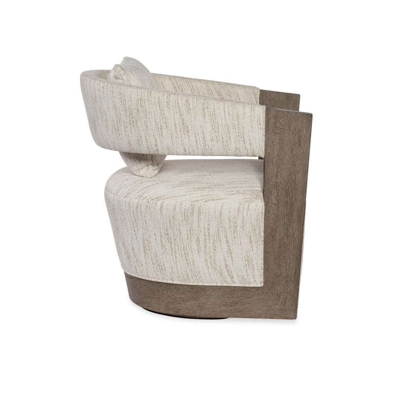 Hooker Furniture Calloway Peak Veneer and Fabric Swivel Chair in Gray
