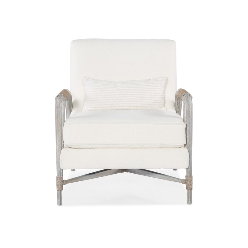 Hooker Furniture Isla Wood Fabric and Rope Accent Lounge Chair in White