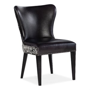 Hooker Furniture Kale Leather Accent Chair with Salt & Pepper HOH in Black