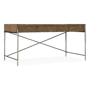 Hooker Furniture Chapman Veneers and Metal Writing Desk in Brown/White