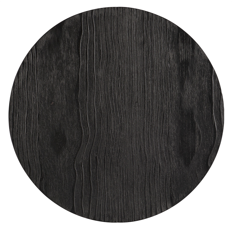 Hooker Furniture Chapman Veneers and Metal Shou Sugi Ban Side Table in Black