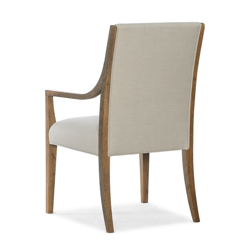 Hooker Furniture Chapman Oak and Fabric Upholstered Arm Chair in Brown White
