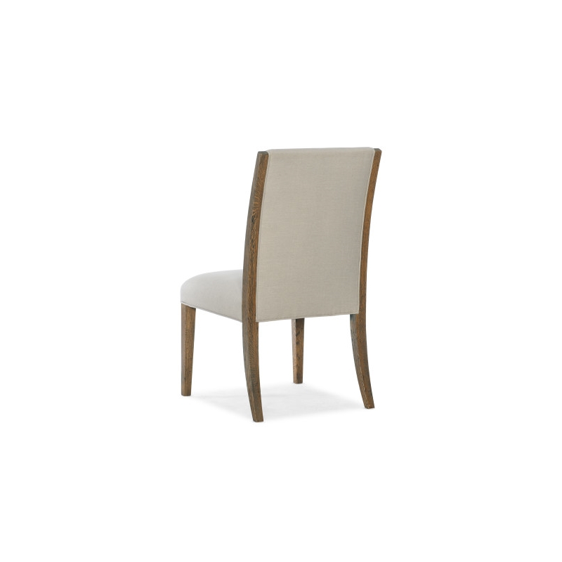 Hooker Furniture Chapman Oak and Fabric Upholstered Side Chair in Brown White