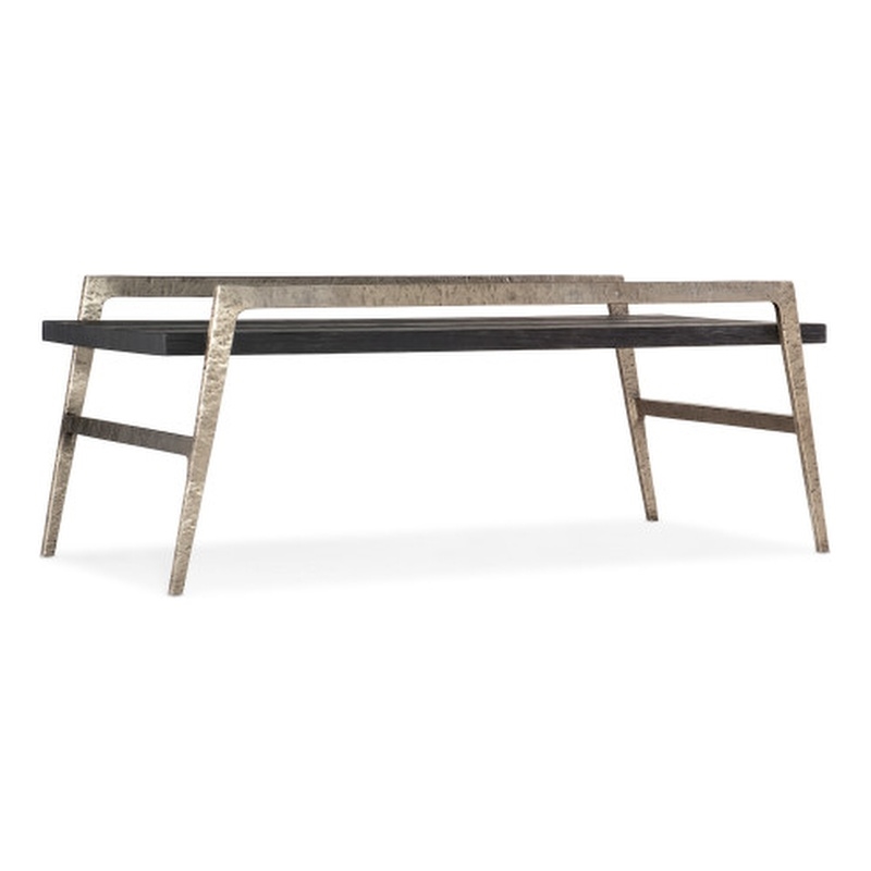 Hooker Furniture Chapman Wood Shou Sugi Ban Rectangle Cocktail Table in Black