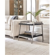 Hooker Furniture Chapman Veneers and Metal Shou Sugi Ban End Table in Black