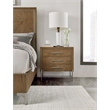 Hooker Furniture Chapman Three-Drawer Veneers Metal Nightstand in Brown/White