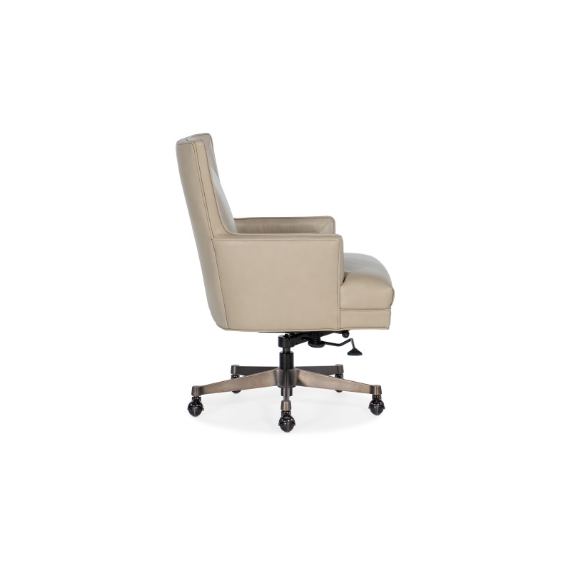 Hooker Furniture Rosa Leather and Metal Executive Swivel Tilt Chair in Beige