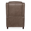 Hooker Furniture Leather and Wood Tricia Manual Push Back Recliner in Gray