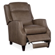 Hooker Furniture Leather and Wood Tricia Manual Push Back Recliner in Gray