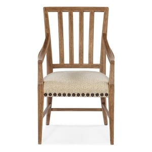 Hooker Furniture Big Sky Wood and Fabric Arm Chair in Brown