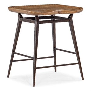 Hooker Furniture Big Sky Wood and Metal Stool in Brown Finish