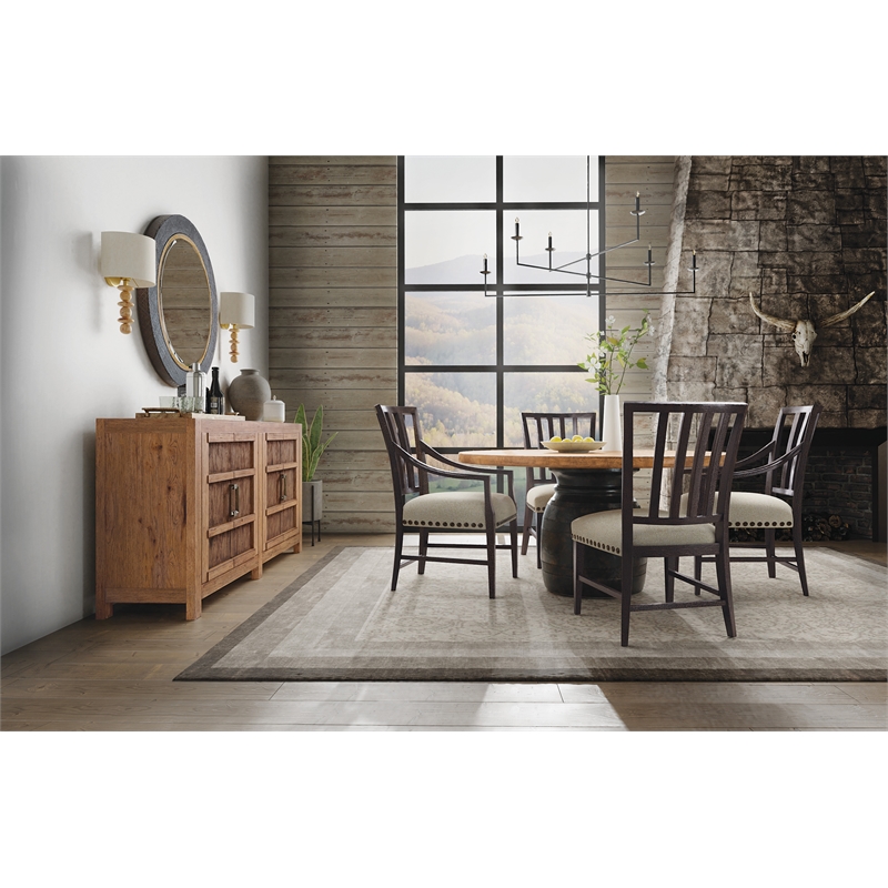 Hooker Furniture Big Sky Veneers and Solid Wood Buffet in Brown