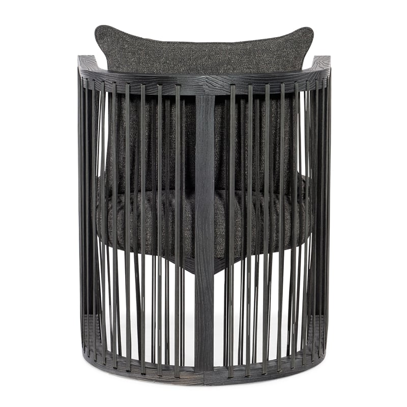 Hooker Furniture Wilde Fabric and Leather Strapping Club Chair in Black