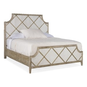 Hooker Furniture Sanctuary Diamont King Panel Bed in Brown Wood