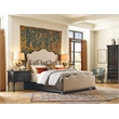 Hooker Furniture Charleston King Fabric Upholstered Bed in Black Cherry