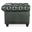 Charleston Leather Tufted Club Chair in Green by Hooker Furniture